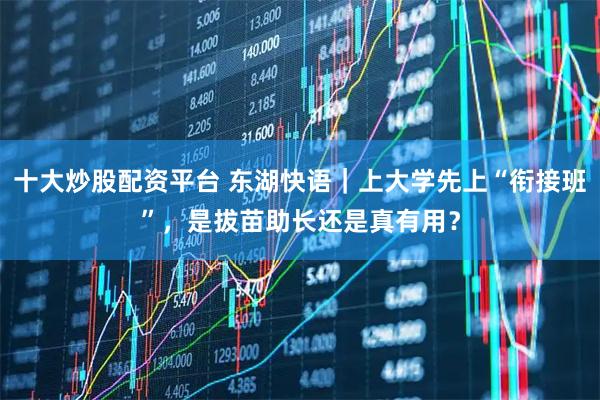 十大炒股配资平台 东湖快语｜上大学先上“衔接班”，是拔苗助长还是真有用？